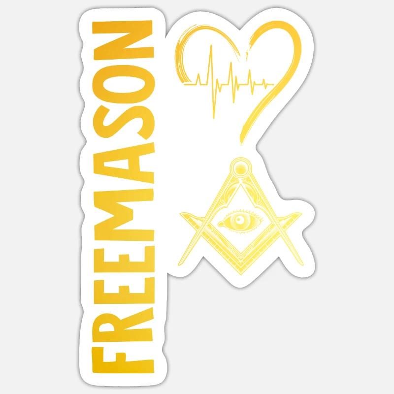 Masonic Freemasonry Fraternal - Sticker Größe S (10 x 10 cm) - Mattweiß