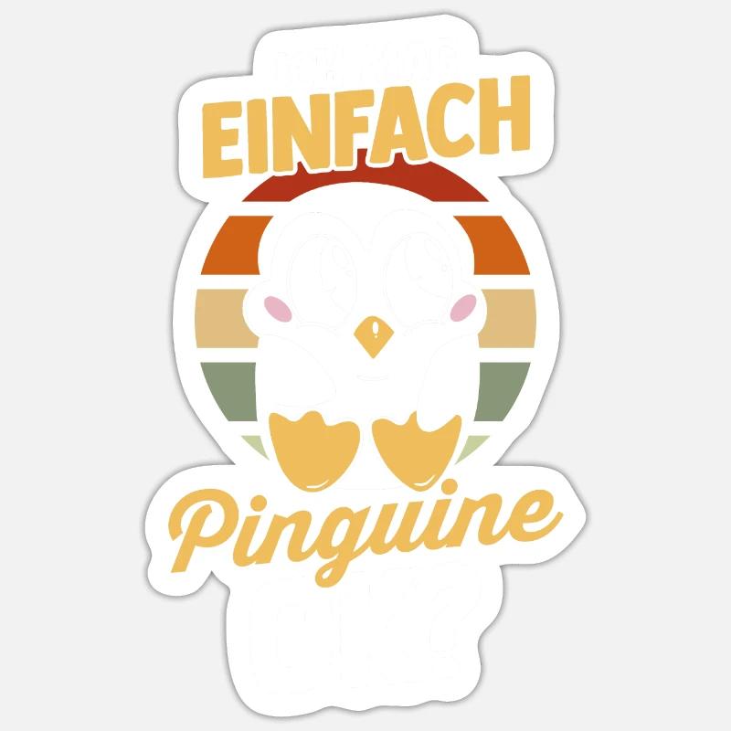 Pinguin - Sticker Größe S (10 x 10 cm) - Mattweiß