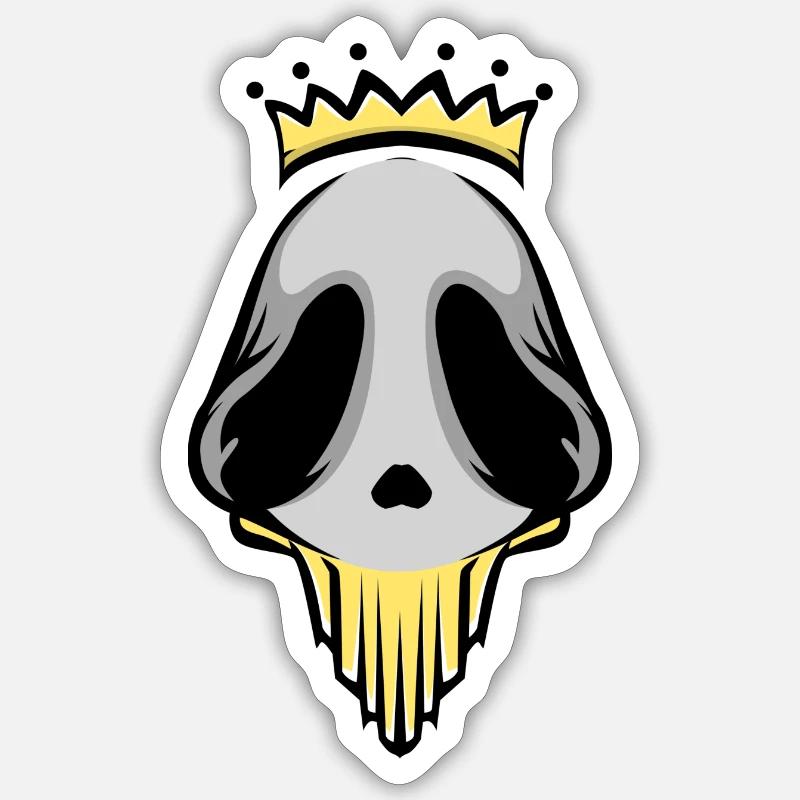 Logo du roi extraterrestre - Sticker taille S (10 x 10 cm) - blanc mat