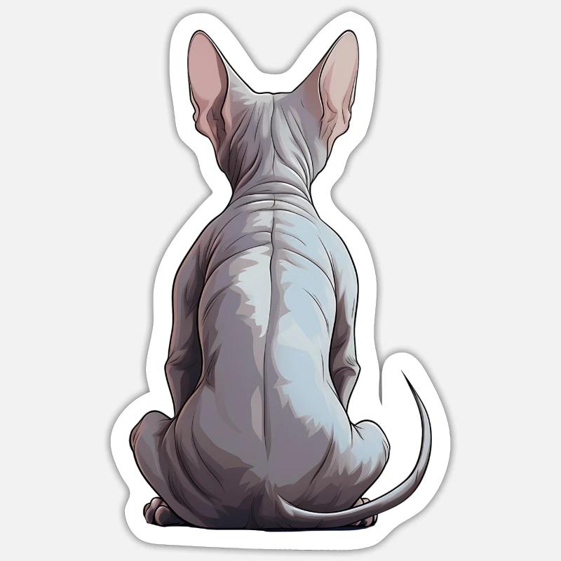 Sphynx - Sticker Größe S (10 x 10 cm) - Mattweiß