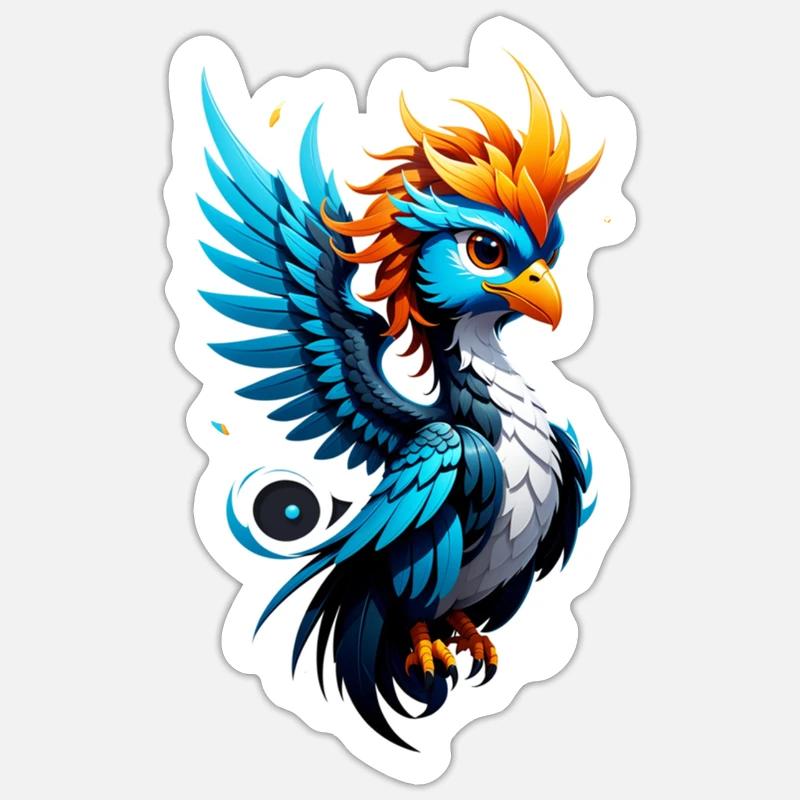 Phönix - Phönix - Feuervogel - Sticker Größe S (10 x 10 cm) - Mattweiß