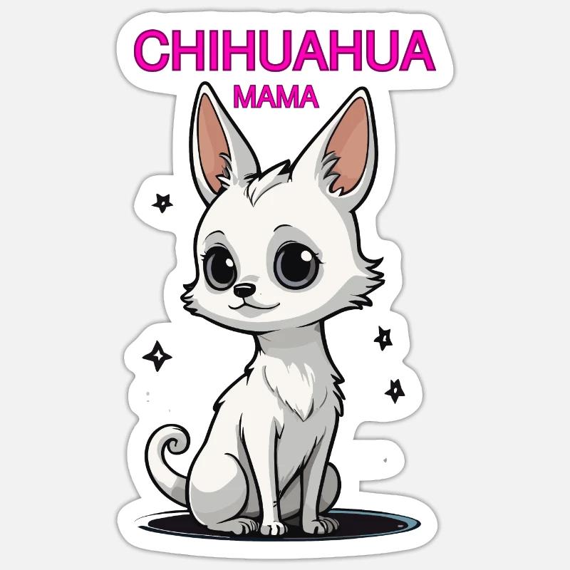 CHIHUAHUA MAMA - Sticker size S (10 x 10 cm) - white matte