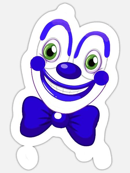 clown,karneval,clowngesicht,fastnacht,helau,blau - Sticker Größe S (10 x 10 cm) - Mattweiß