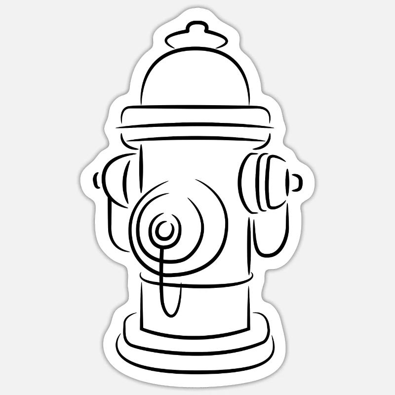 Sketch fire hydrant - Sticker size S (10 x 10 cm) - white matte