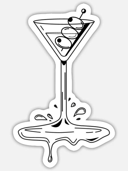 Martini Design - Sticker Größe S (10 x 10 cm) - Mattweiß