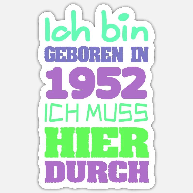 1952 - Sticker Größe S (10 x 10 cm) - Mattweiß
