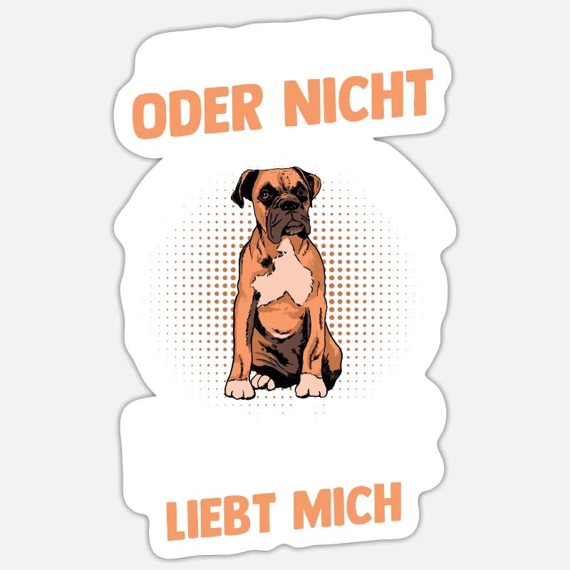 HundDeutscher Boxer - Sticker Größe S (10 x 10 cm) - Mattweiß