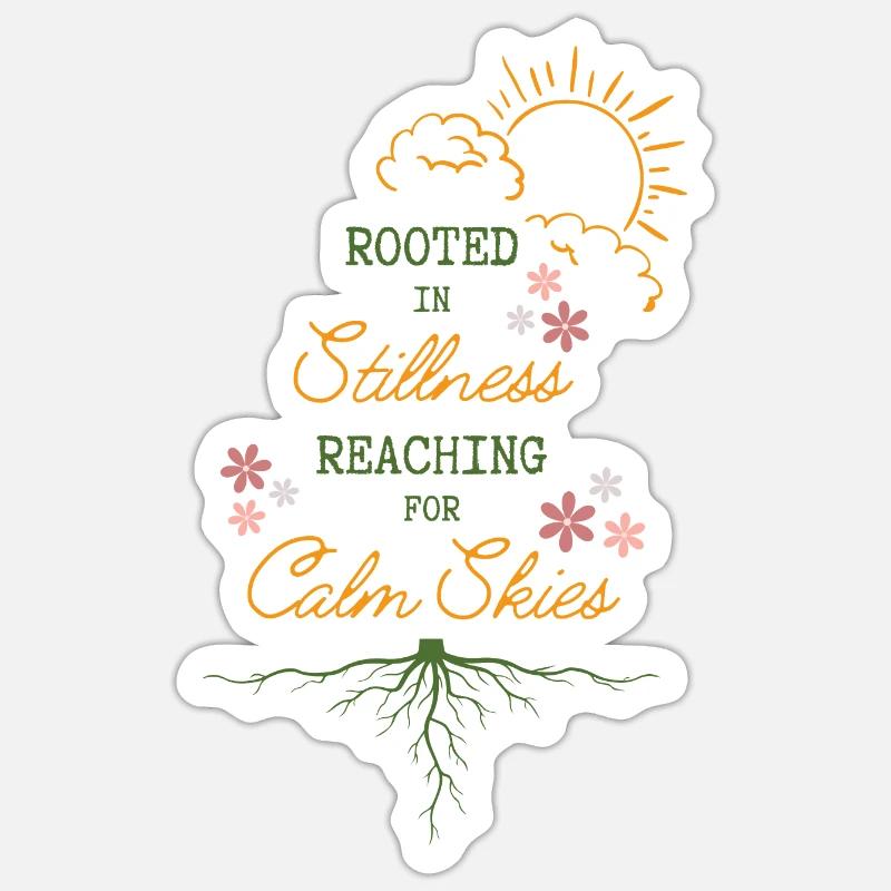 Ancrés dans le calme Ciel calme - Sticker taille S (10 x 10 cm) - blanc mat