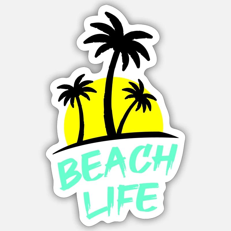 beach life - Sticker Größe S (10 x 10 cm) - Mattweiß