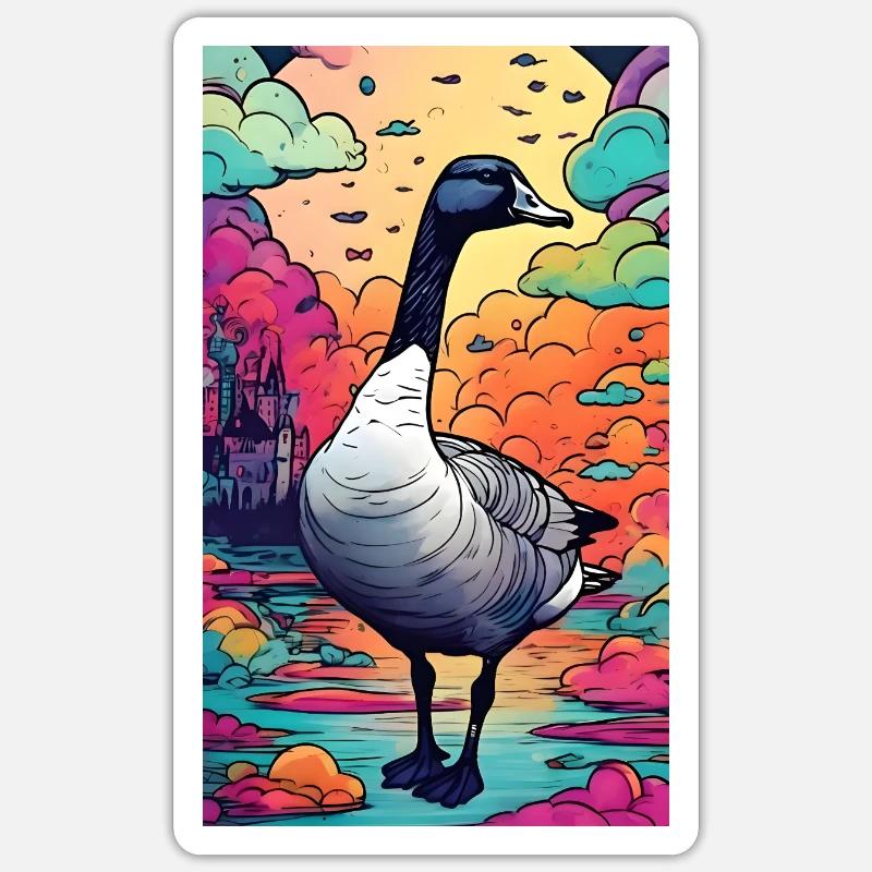 Märchenhafte Gans Gans - Sticker Größe S (10 x 10 cm) - Mattweiß