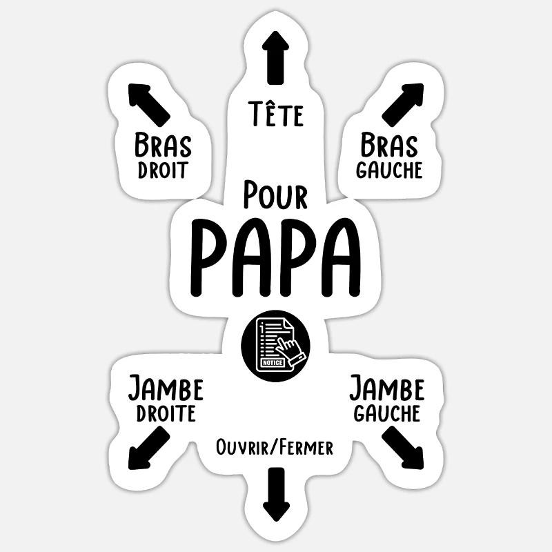 Instructions for Dad - Birth Gift for Dad Sticker size S (10 x 10 cm)