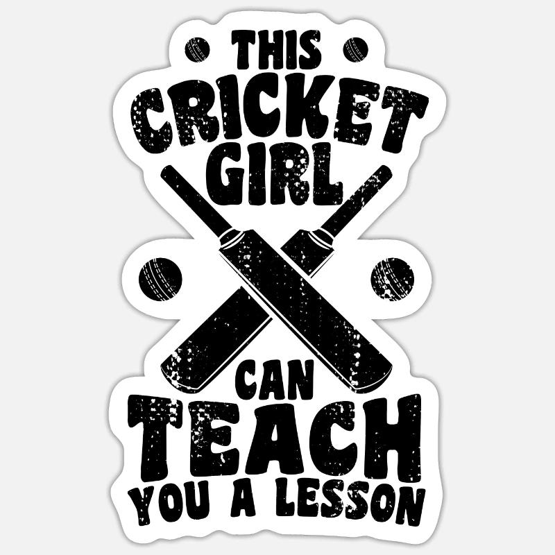 Cricket Mädchen erteilt dir eine Lektion Sticker Größe S (10 x 10 cm)