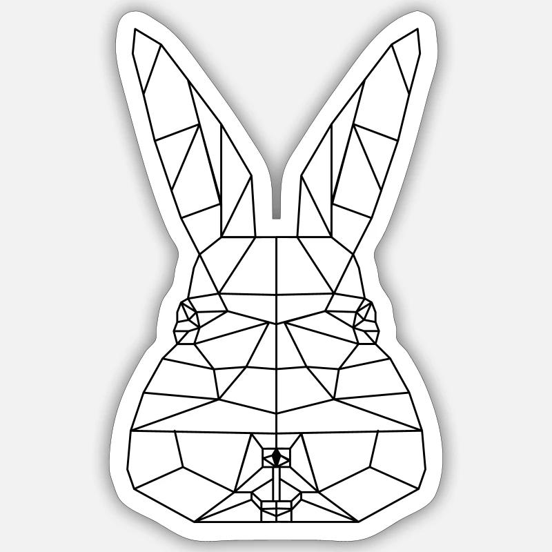 Ostern Hase Polygon - Sticker Größe S (10 x 10 cm) - Mattweiß