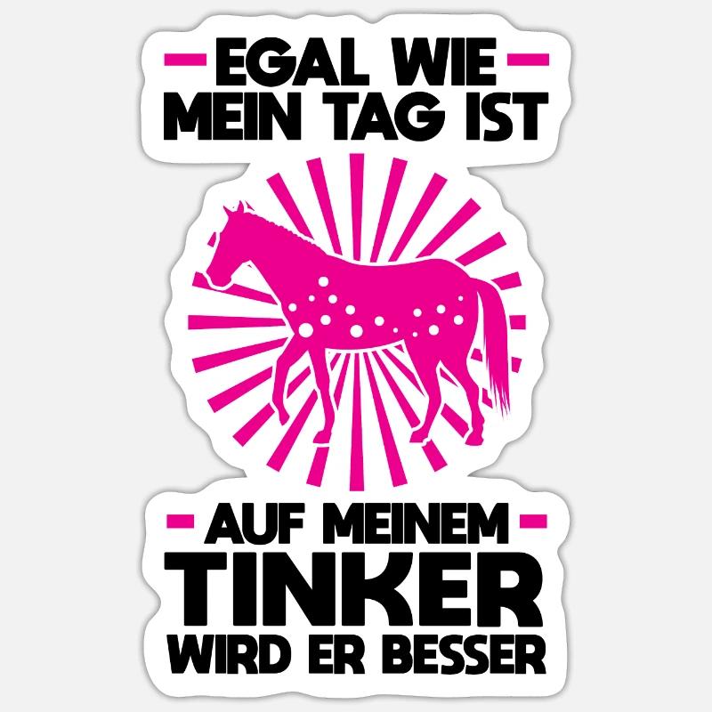 Tinker Pferd Pferde Geschenk Sticker Größe S (10 x 10 cm)