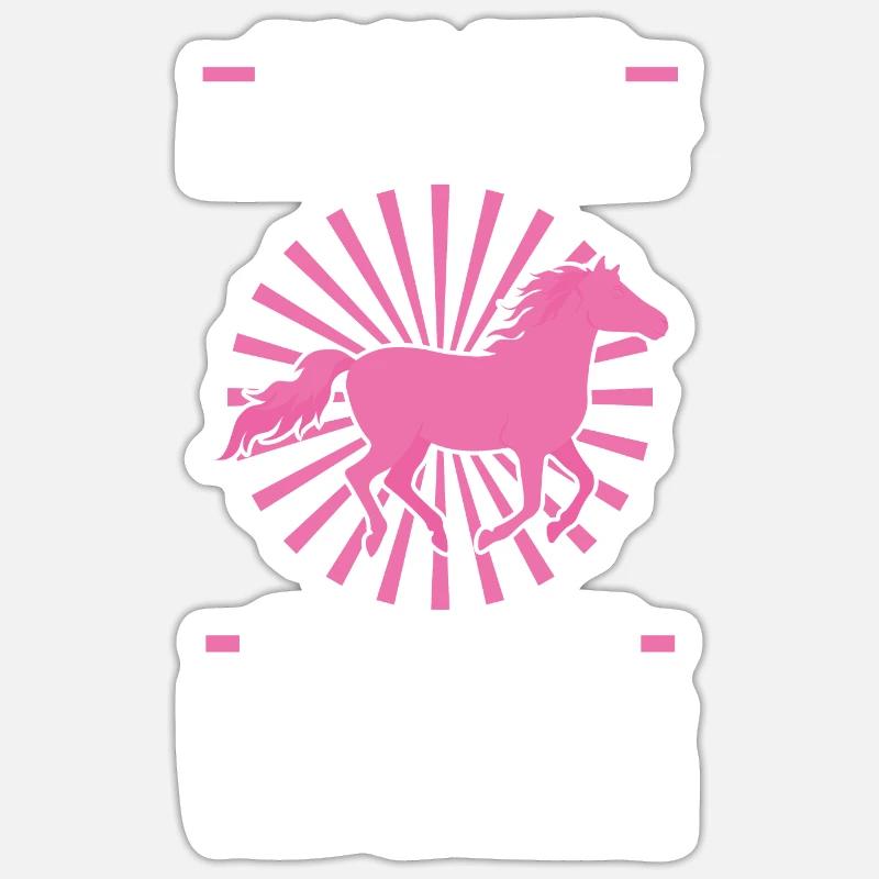 Haflinger Pferd Reiter Geschenk - Sticker Größe S (10 x 10 cm) - Mattweiß