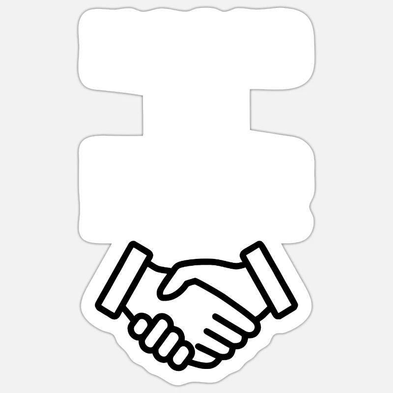 main dans la main - Sticker taille S (10 x 10 cm) - blanc mat