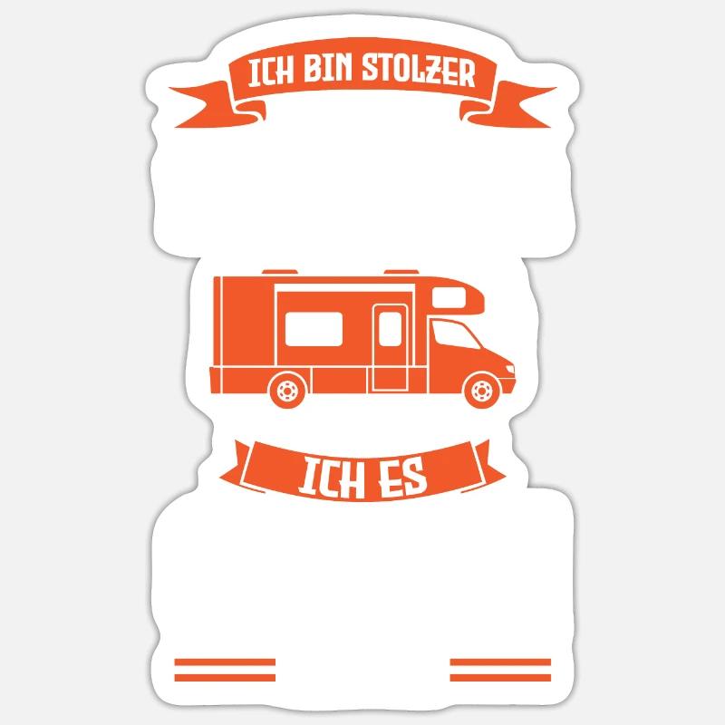 Camper Opa Großvater Geschenk - Sticker Größe S (10 x 10 cm) - Mattweiß
