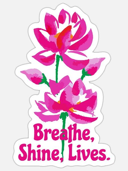 Aquarell Lotusblumen - Sticker Größe S (10 x 10 cm) - Mattweiß