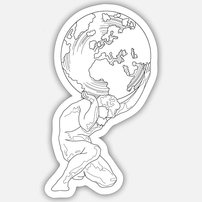 Grec - Sticker taille S (10 x 10 cm) - blanc mat