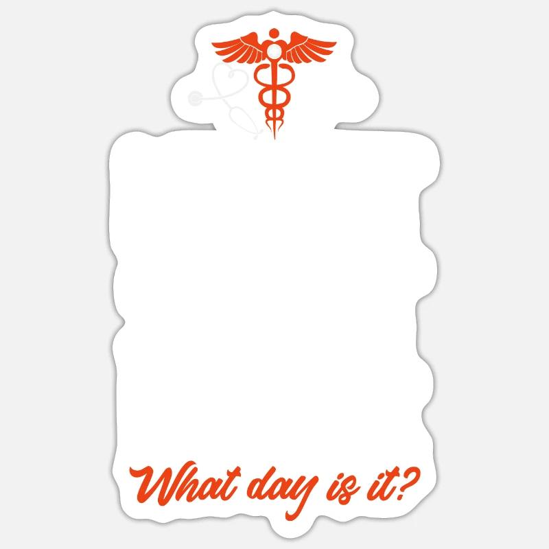 Infirmière de nuit - Sticker taille S (10 x 10 cm) - blanc mat