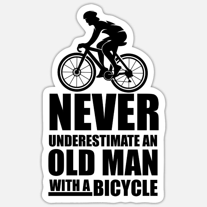 Drôle de dicton de bicyclette - Sticker taille S (10 x 10 cm) - blanc mat