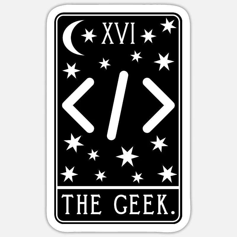 Carte de Tarot Programmeur - Code de développeur Coding Geek Sticker taille S (10 x 10 cm)