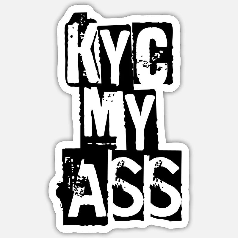 KYC MON CUL | Crypto - Sticker taille S (10 x 10 cm) - blanc mat