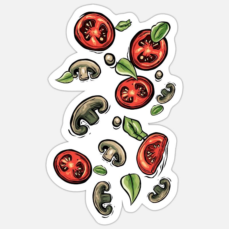 Tomato Mushroom Leaf Ingredients Ingredient Sticker size S (10 x 10 cm)