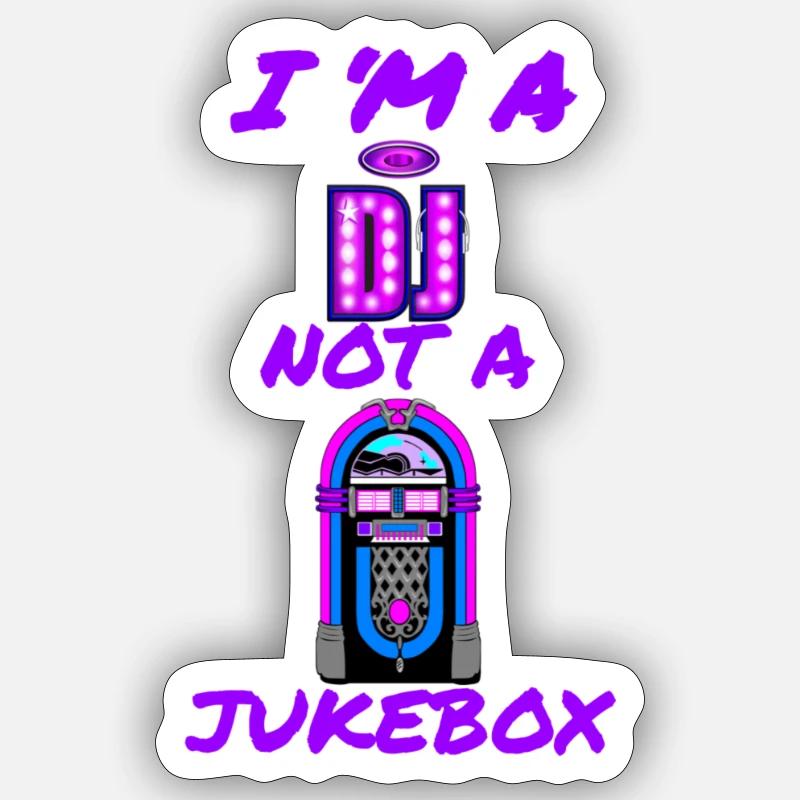 DJ statt Jukebox - Sticker Größe S (10 x 10 cm) - Mattweiß