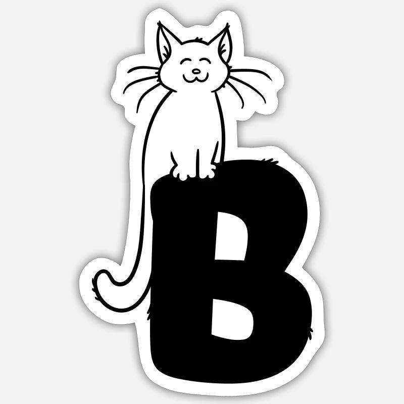 Katze Buchstabe B Sticker Größe S (10 x 10 cm)