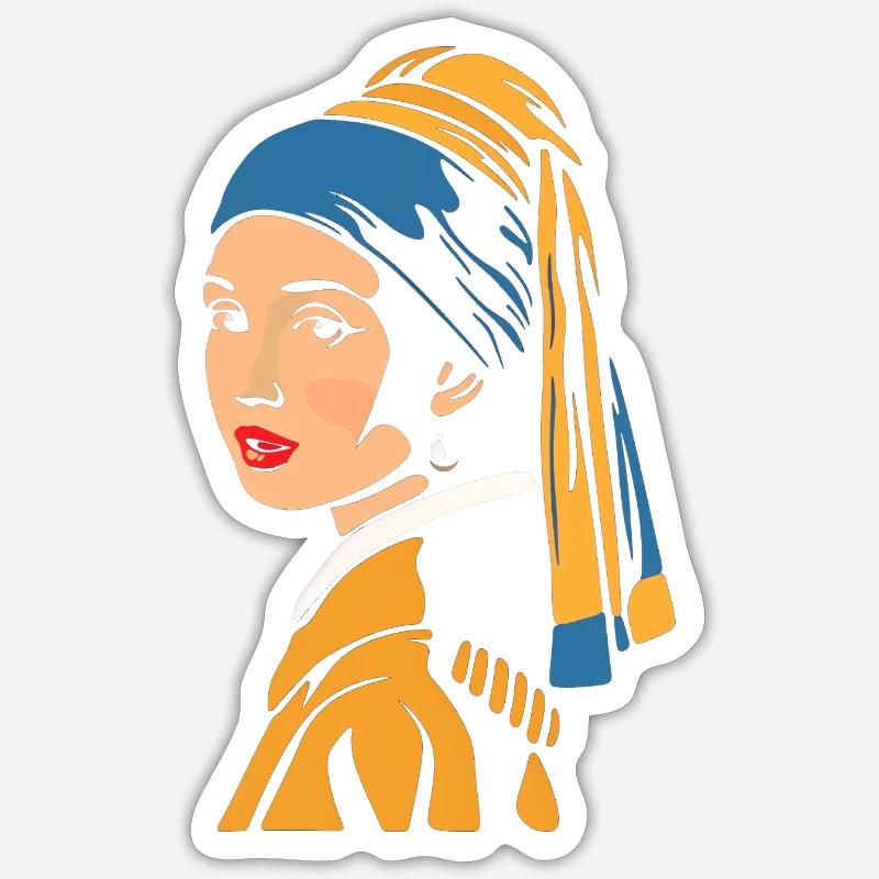 Perlen Girl - Sticker Größe S (10 x 10 cm) - Mattweiß
