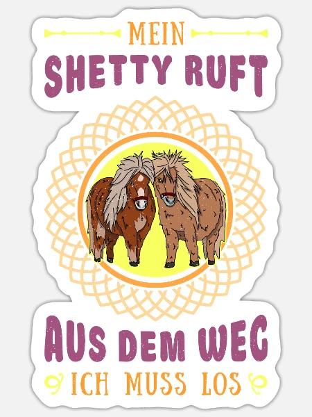 Pferdefreund Pony Shetland Shetty Mädchen - Sticker Größe S (10 x 10 cm) - Mattweiß