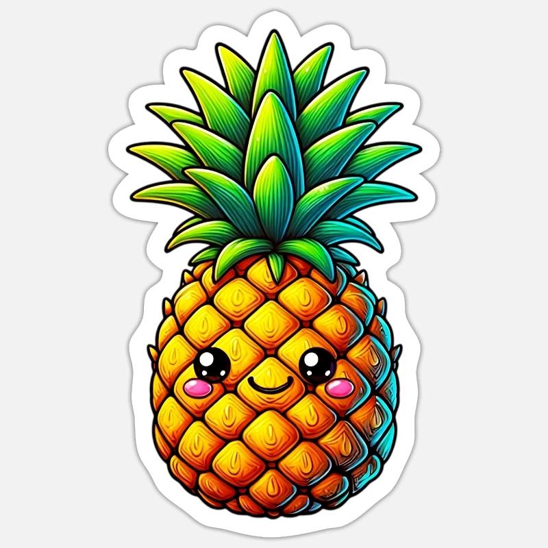 Pineapple - Sticker size S (10 x 10 cm) - white matte