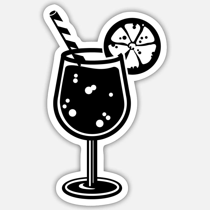 Cocktail Design - Sticker Größe S (10 x 10 cm) - Mattweiß