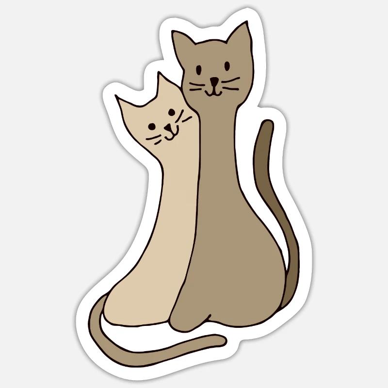 Cats - Sticker size S (10 x 10 cm) - white matte