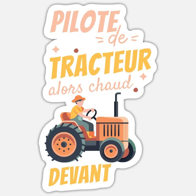 Traktorist - Sticker Größe S (10 x 10 cm) - Mattweiß
