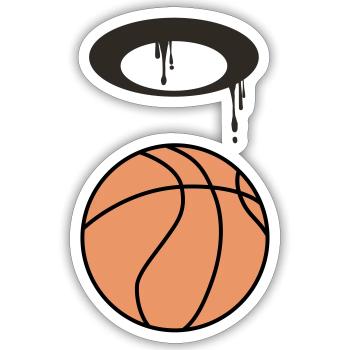 Basketball 5 0 Zeichenfläche 1 - Sticker Größe S (10 x 10 cm) - Mattweiß - Vorne