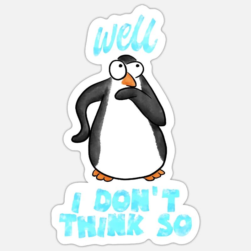 Je ne pense pas - Sticker taille S (10 x 10 cm) - blanc mat