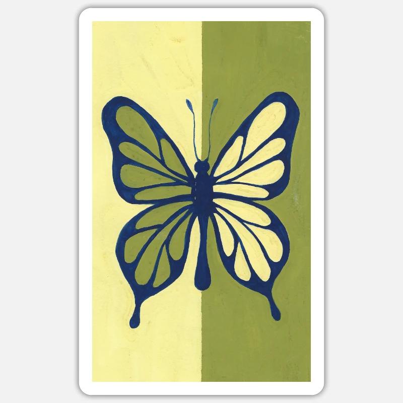 Papillon messager d’été - Sticker taille S (10 x 10 cm) - blanc mat