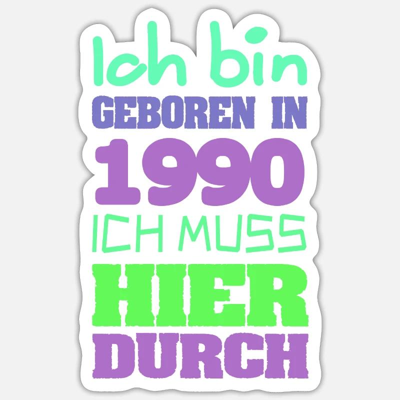 1990 - Sticker taille S (10 x 10 cm) - blanc mat