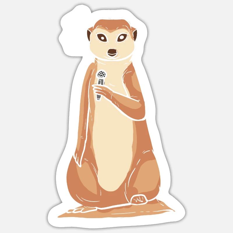 Erdmännchen - Sticker Größe S (10 x 10 cm) - Mattweiß