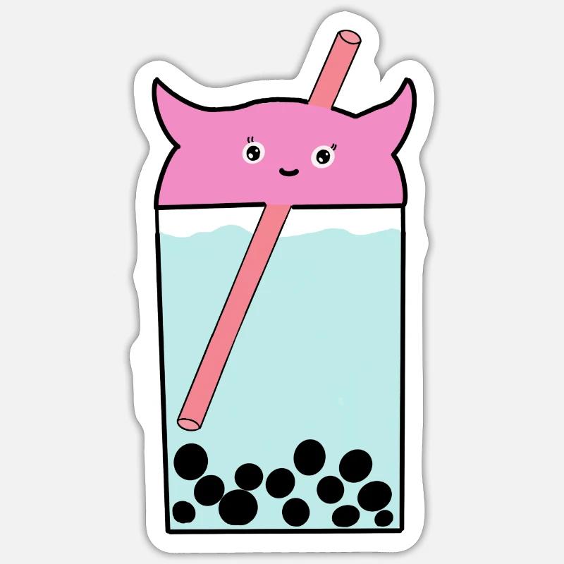 Bubbletea - Sticker Größe S (10 x 10 cm) - Mattweiß