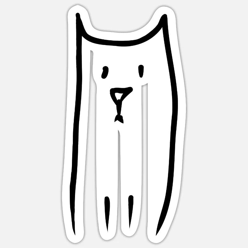 Silly cat - huh? - Sticker size S (10 x 10 cm) - white matte