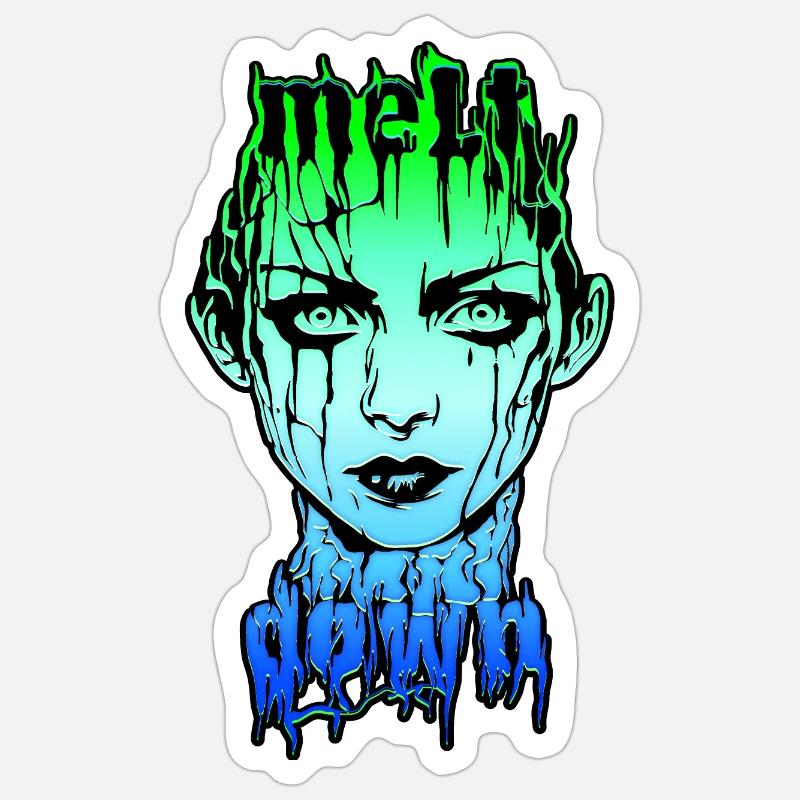 MELTDOWN: Melting face in overload Sticker size S (10 x 10 cm)