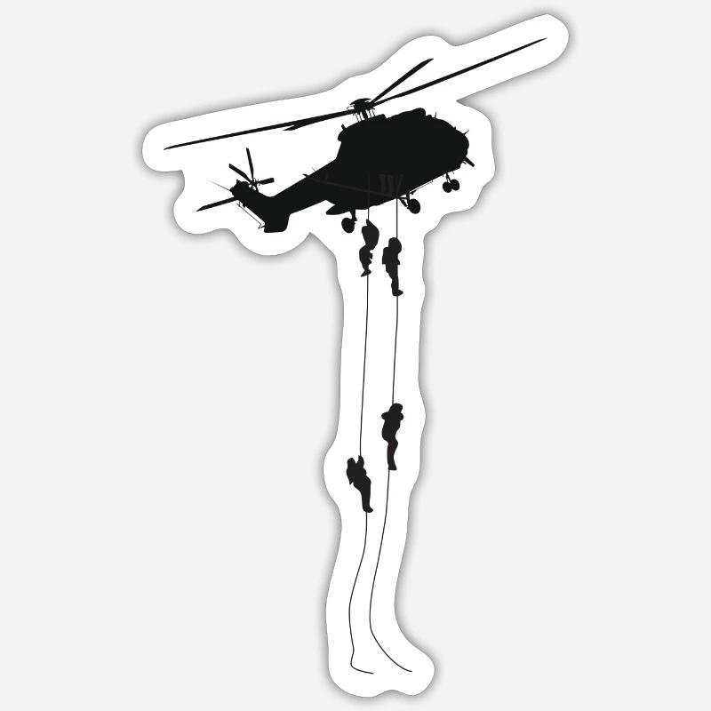 Hubschrauber Geschenk Pilot Helikopter - Sticker Größe S (10 x 10 cm) - Mattweiß