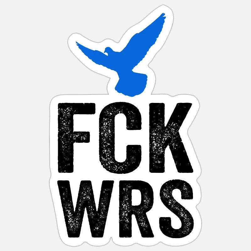 FCK WRS - Sticker taille S (10 x 10 cm) - blanc mat