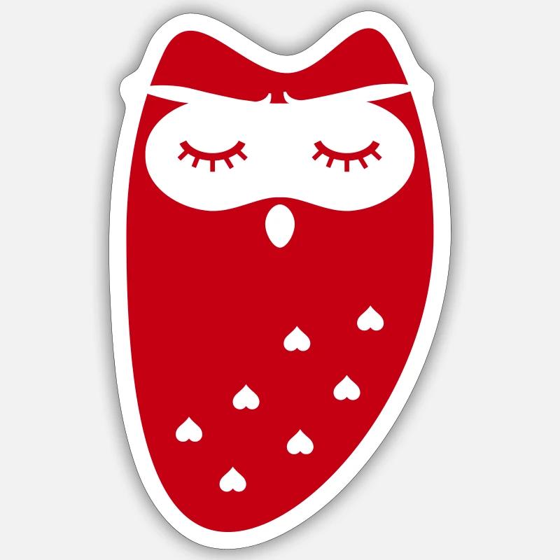 Cœurs de hibou - Sticker taille S (10 x 10 cm) - blanc mat