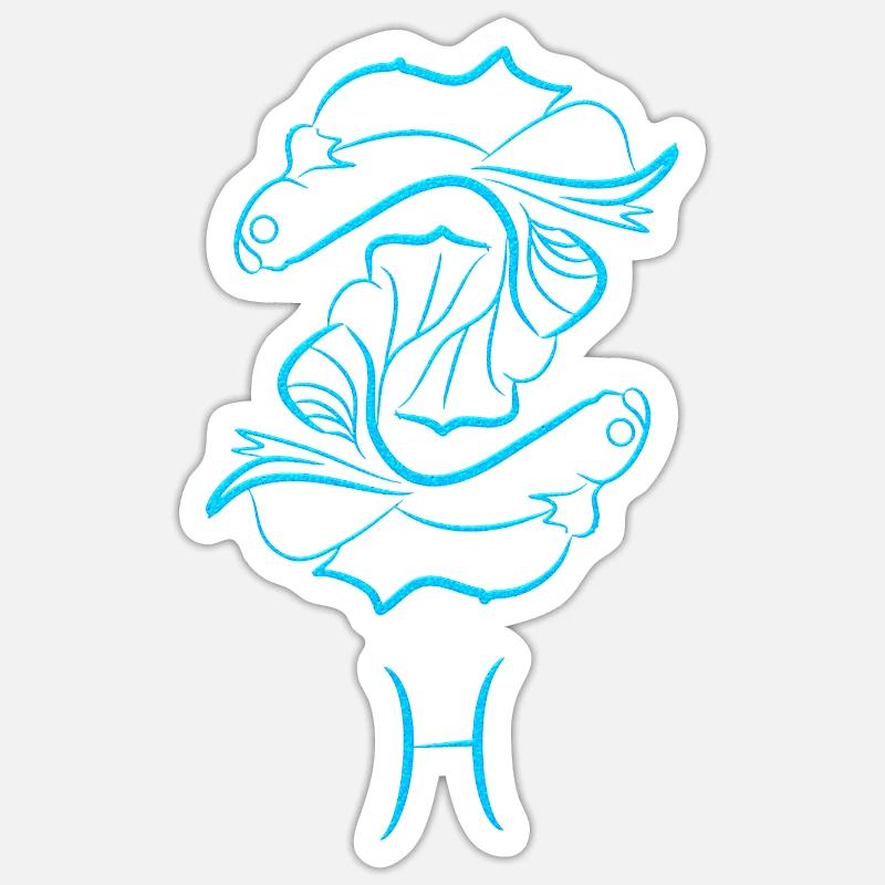 Poisson - Sticker taille S (10 x 10 cm) - blanc mat