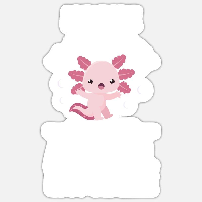 Axolotl - Sticker Größe S (10 x 10 cm) - Mattweiß