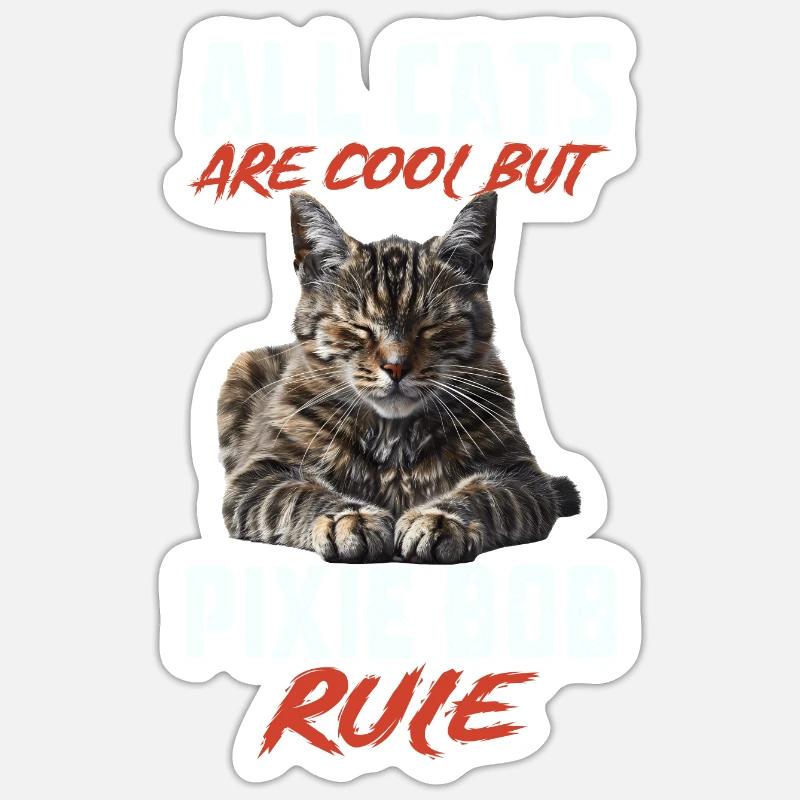 Pixie bob - Sticker Größe S (10 x 10 cm) - Mattweiß
